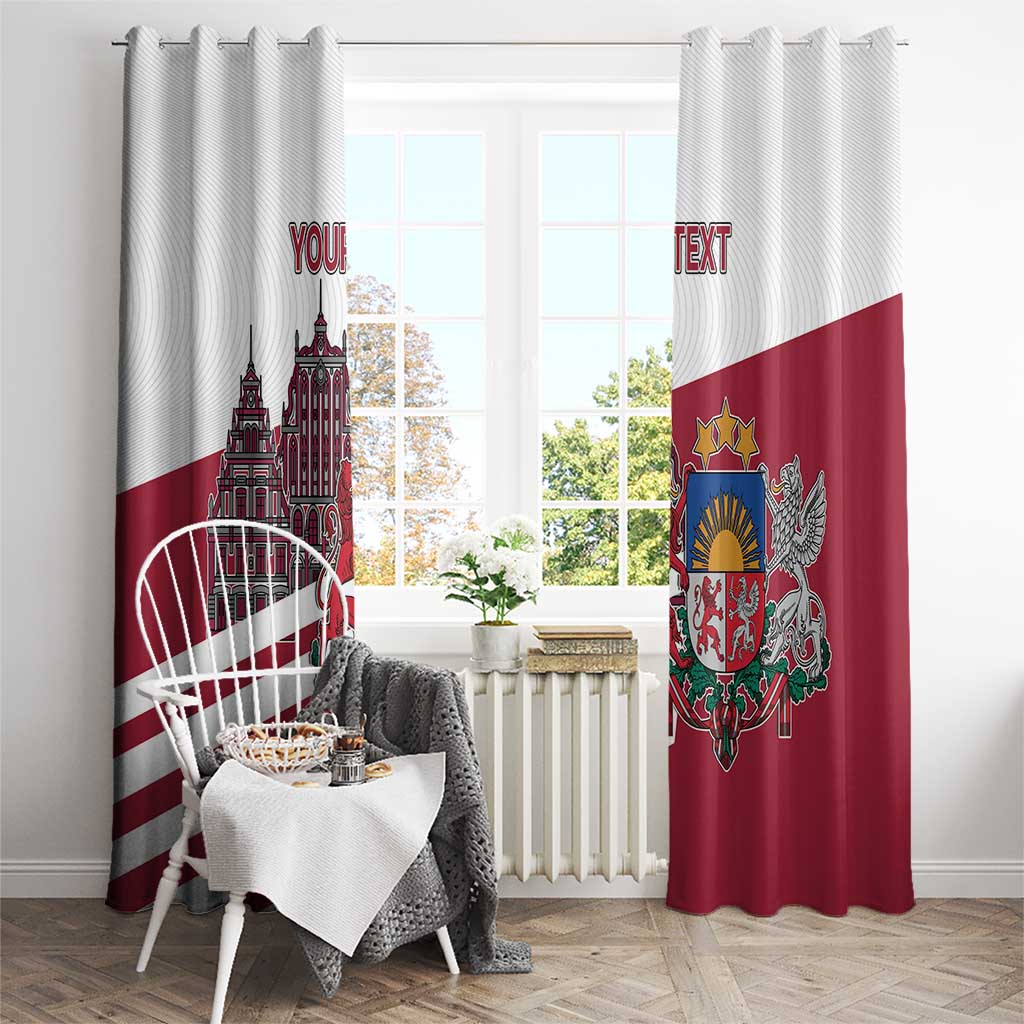 Personalized Riga Town Hall Square Latvia Window Curtain Coat of Arms