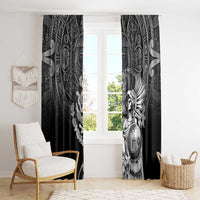 Mexico Aztec Warrior Window Curtain Huitzilopochtli With Aztec Calendar