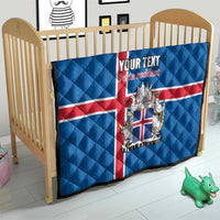 Personalized Iceland Coat of Arms Quilt Runic Alphabet Viking Runes Pattern