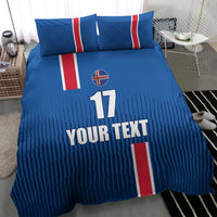 Custom Iceland Football Bedding Set Blue with Flag Style