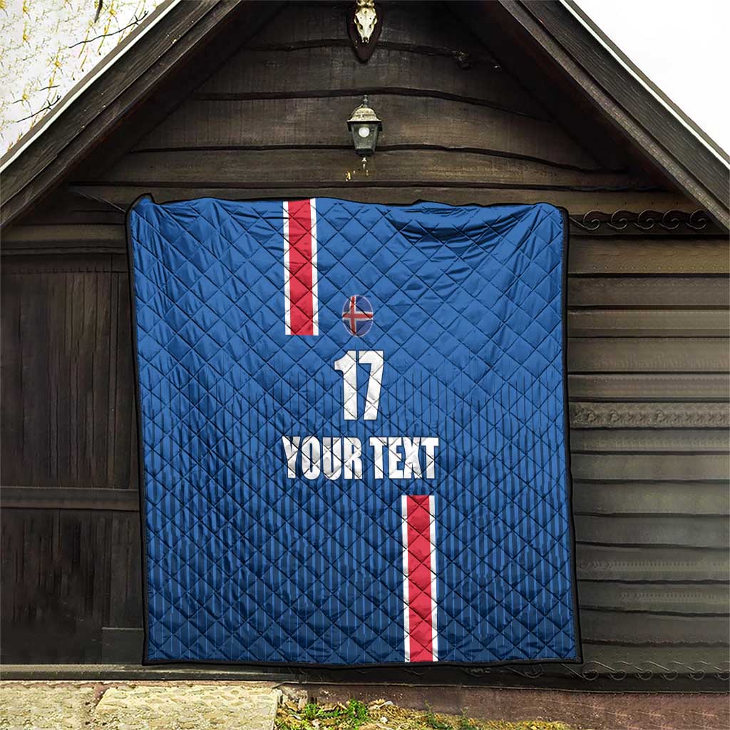Custom Iceland Football Quilt Blue with Flag Style