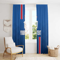 Custom Iceland Football Window Curtain Blue with Flag Style