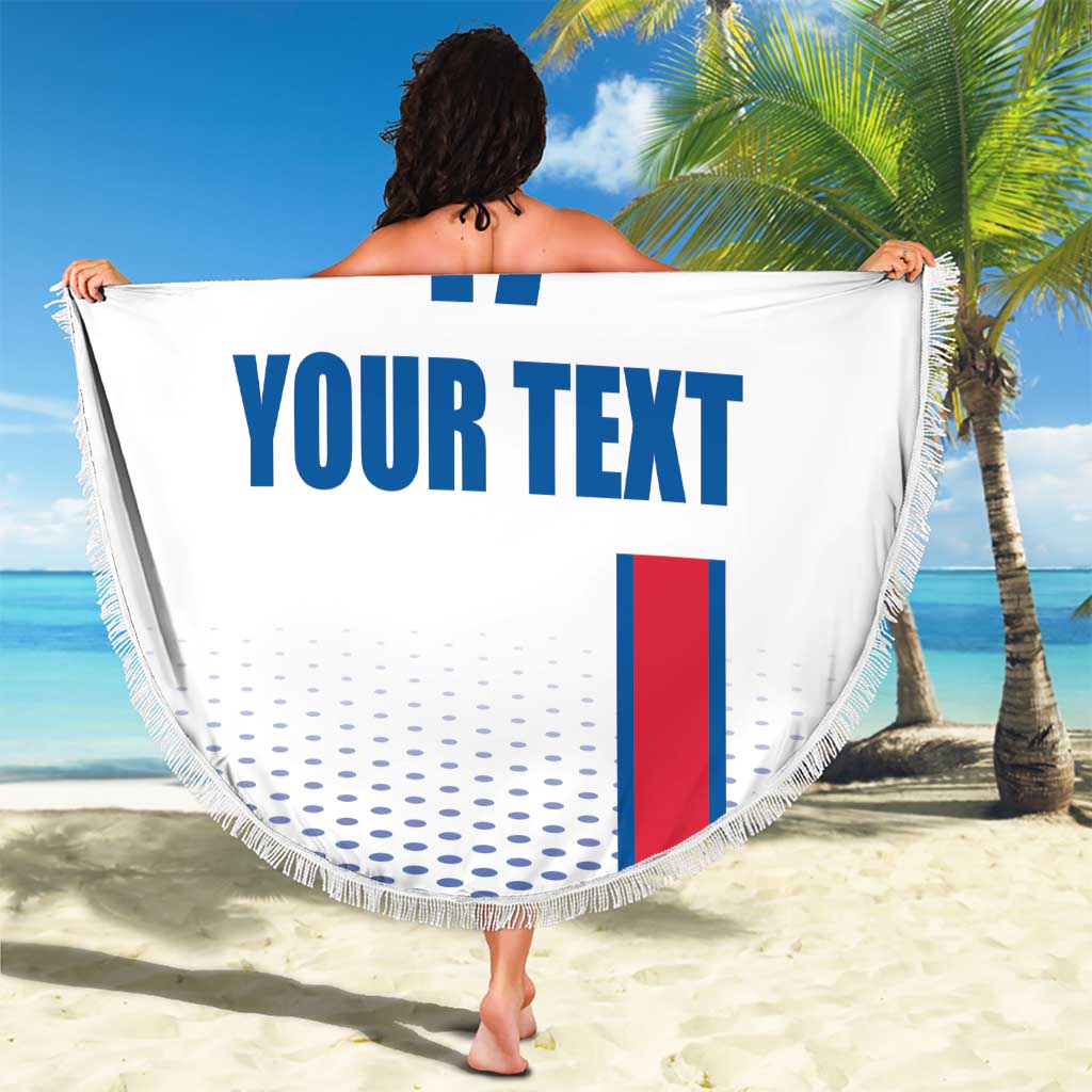 Custom Iceland Football Beach Blanket White with Flag Style