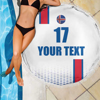 Custom Iceland Football Beach Blanket White with Flag Style