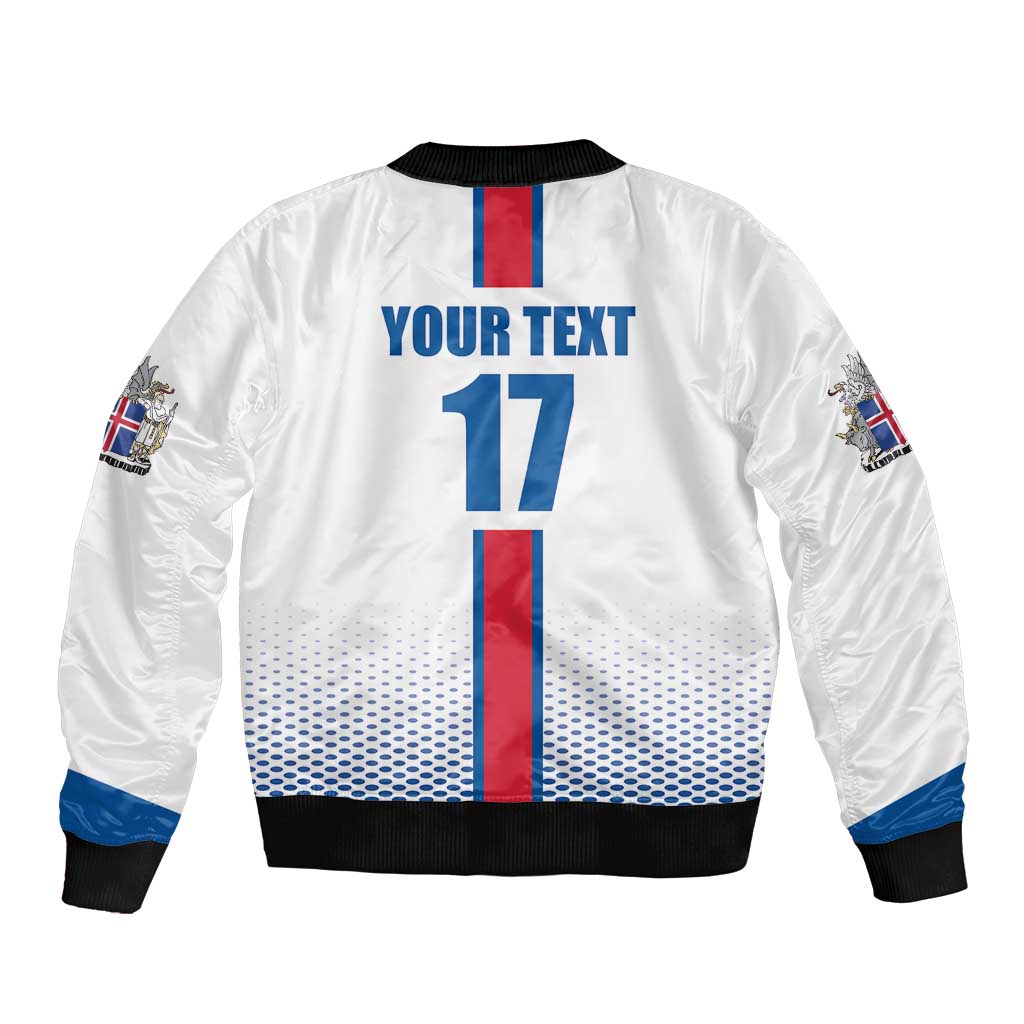 Custom Iceland Football Bomber Jacket White with Flag Style
