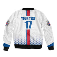 Custom Iceland Football Bomber Jacket White with Flag Style