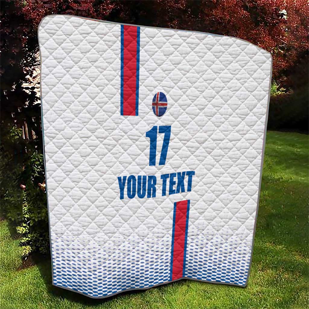 Custom Iceland Football Quilt White with Flag Style