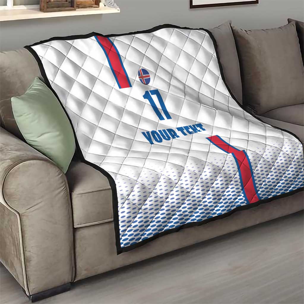 Custom Iceland Football Quilt White with Flag Style
