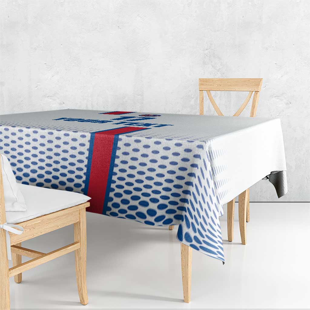 Custom Iceland Football Tablecloth White with Flag Style