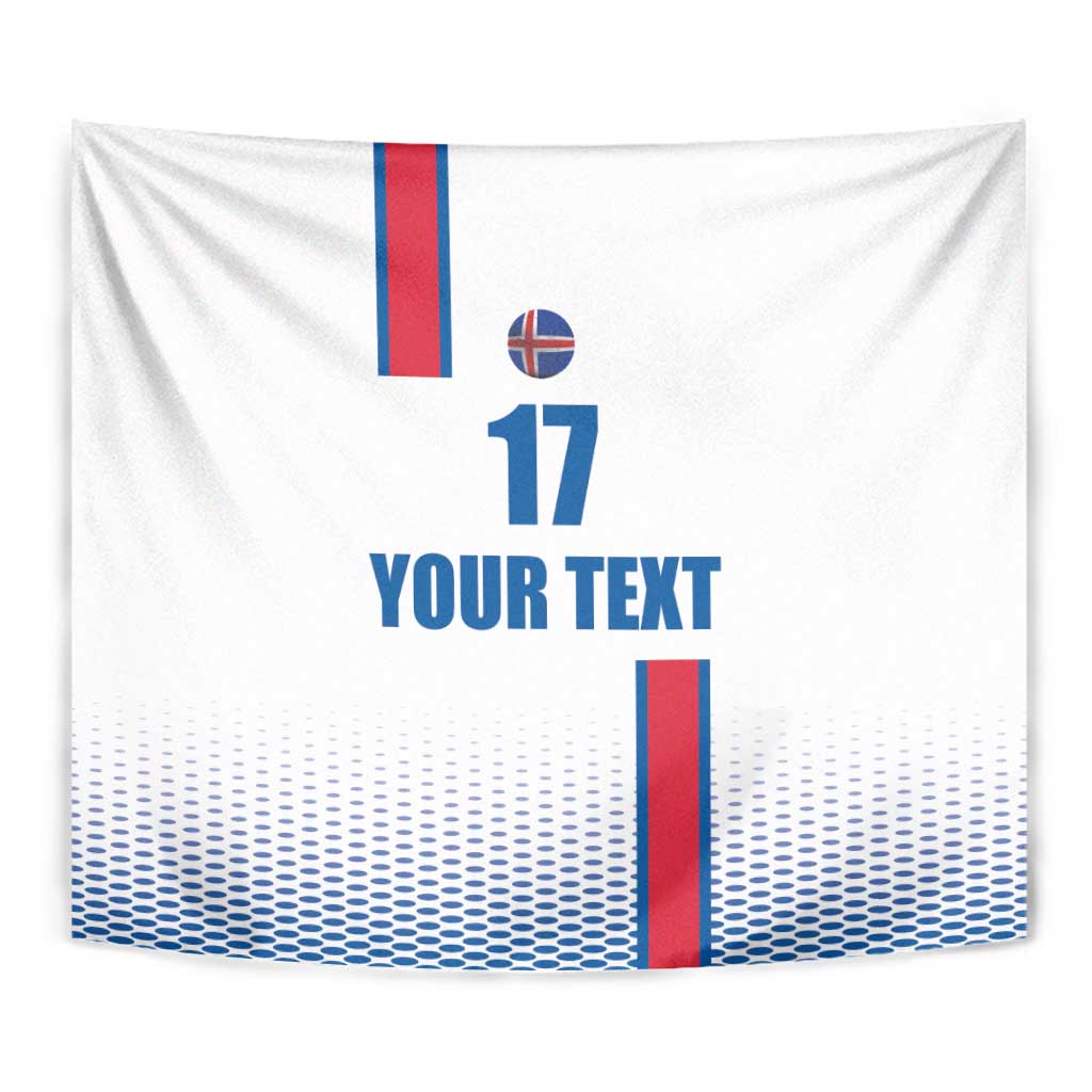 Custom Iceland Football Tapestry White with Flag Style