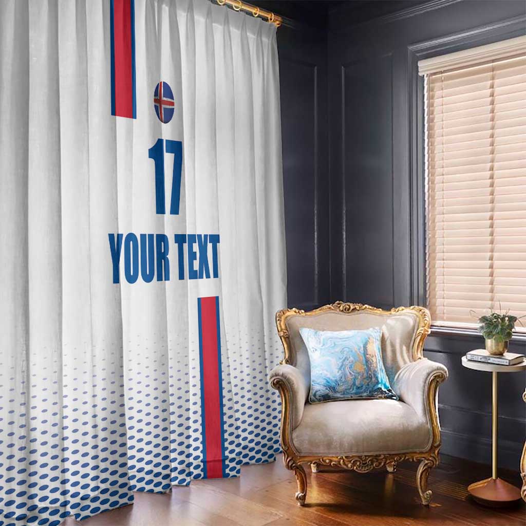 Custom Iceland Football Window Curtain White with Flag Style