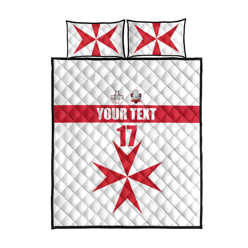 Custom Malta Rugby Quilt Bed Set Maltese Cross