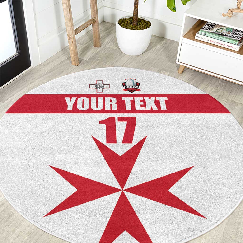 Custom Malta Rugby Round Carpet Maltese Cross