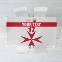 Custom Malta Rugby Tablecloth Maltese Cross