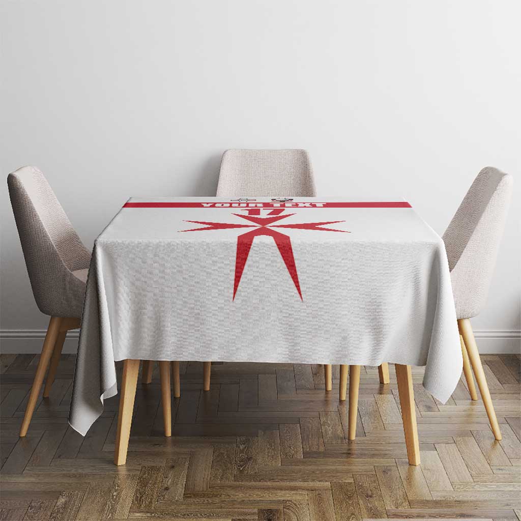 Custom Malta Rugby Tablecloth Maltese Cross