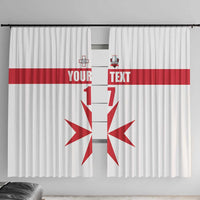 Custom Malta Rugby Window Curtain Maltese Cross