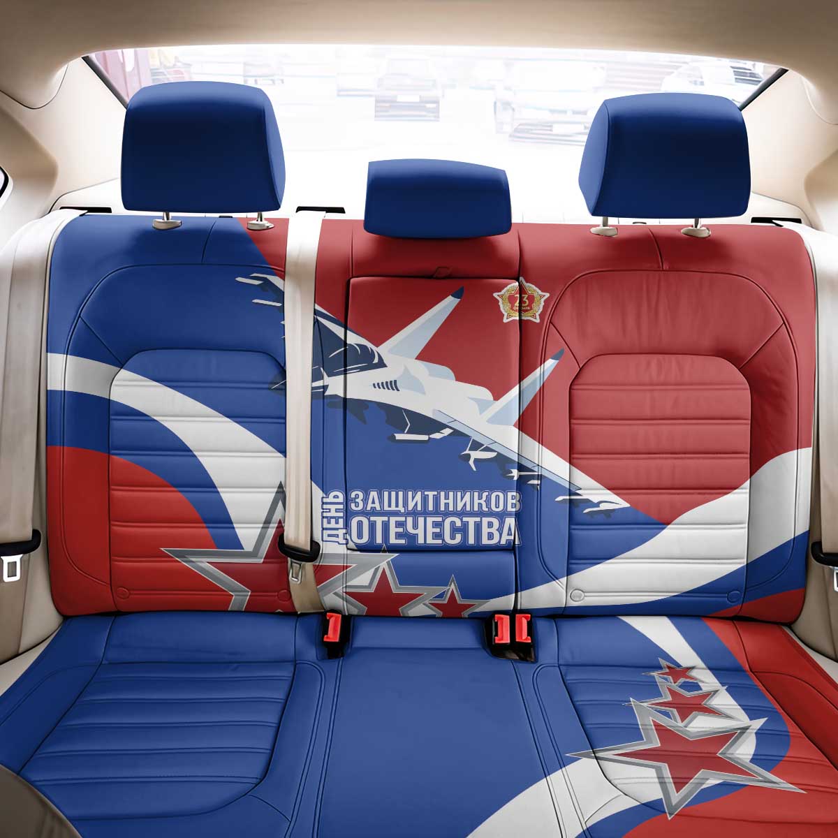 Russia 23th February Back Car Seat Cover Defender of the Fatherland Day LT17 - Wonder Print Shop