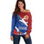 Russia 23th February Off Shoulder Sweater Defender of the Fatherland Day