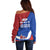 Russia 23th February Off Shoulder Sweater Defender of the Fatherland Day