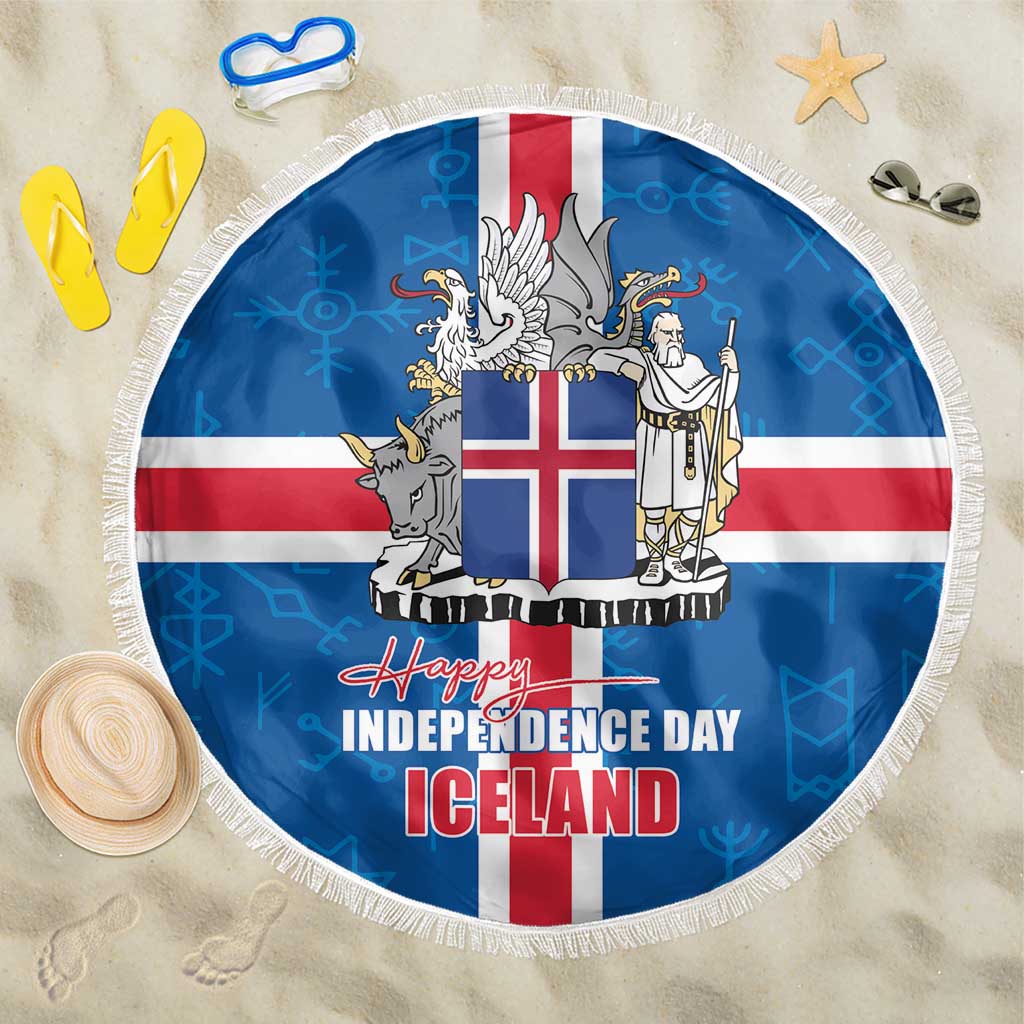 Iceland Icelandic National Day Beach Blanket Happy 81th Anniversary