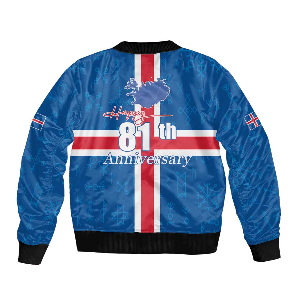 Iceland Icelandic National Day Bomber Jacket Happy 81th Anniversary