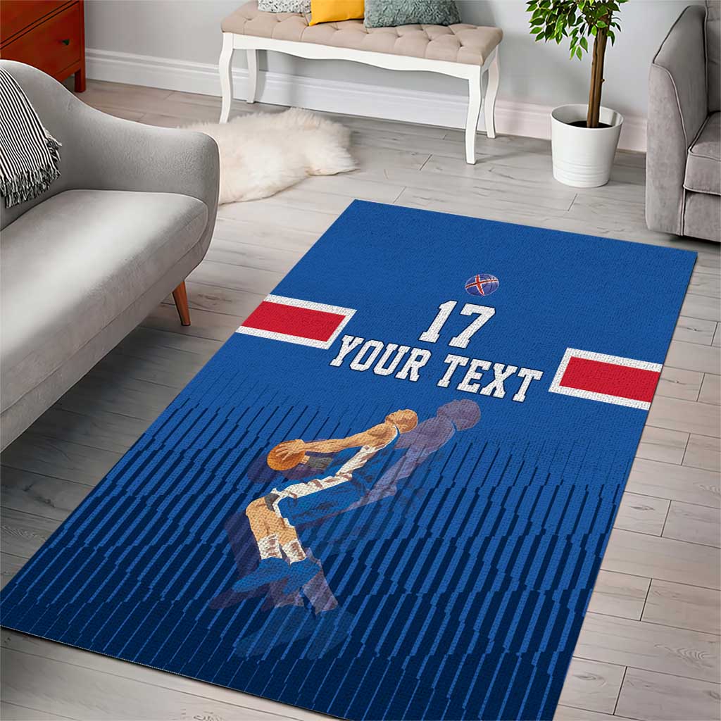 Iceland Basketball Custom Area Rug Blue Style