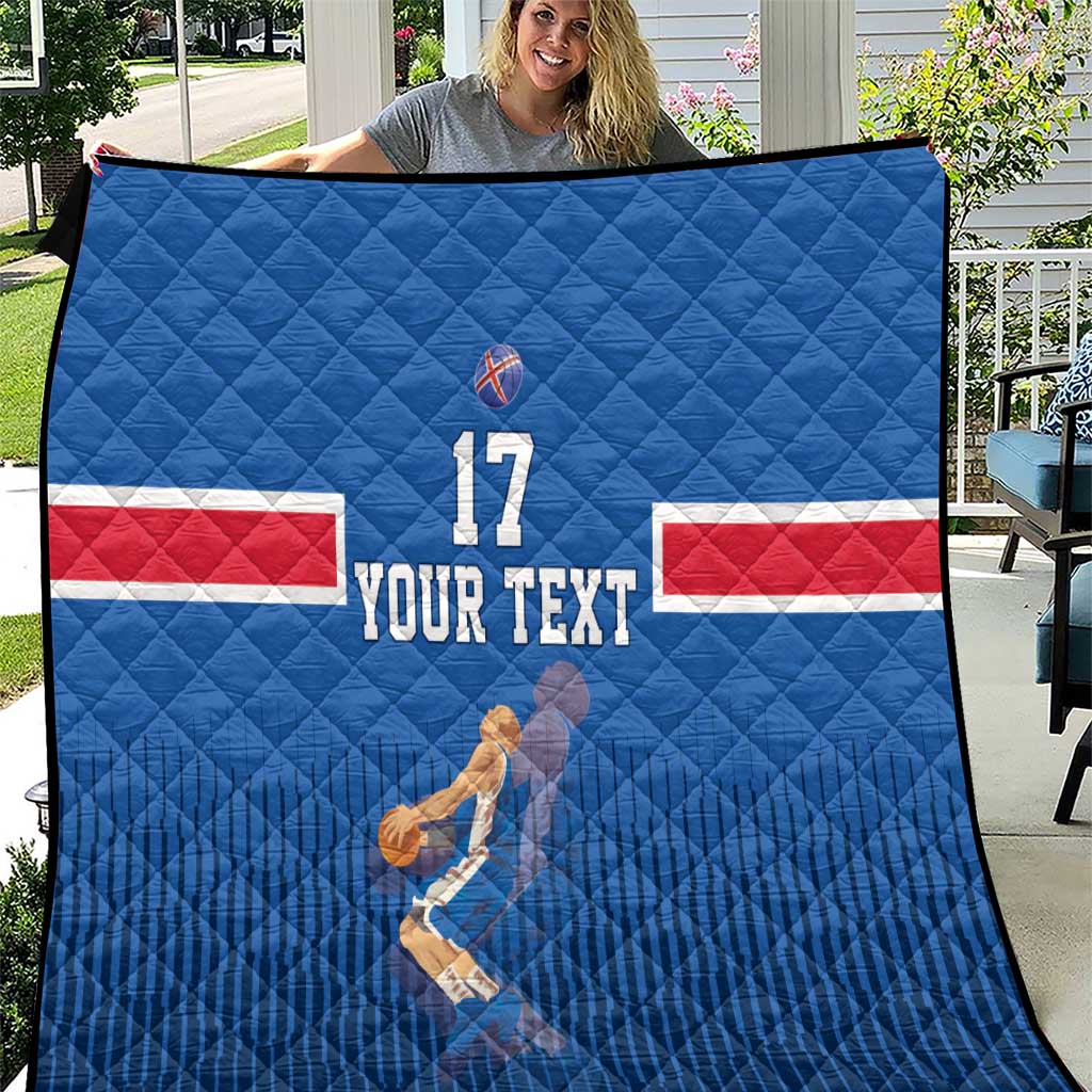Iceland Basketball Custom Quilt Blue Style