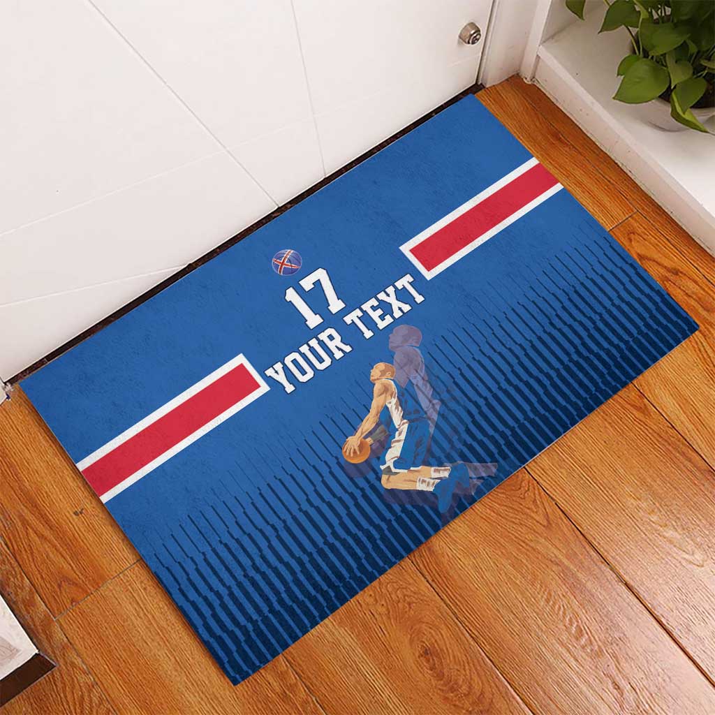 Iceland Basketball Custom Rubber Doormat Blue Style