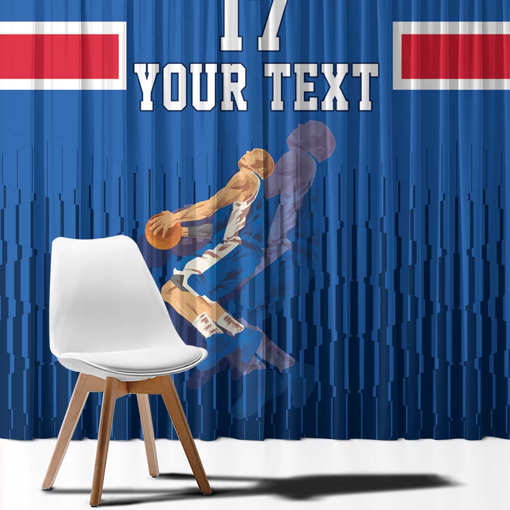 Iceland Basketball Custom Window Curtain Blue Style