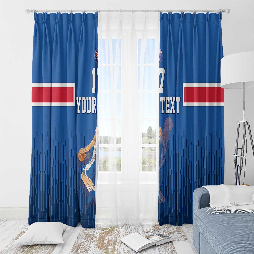 Iceland Basketball Custom Window Curtain Blue Style