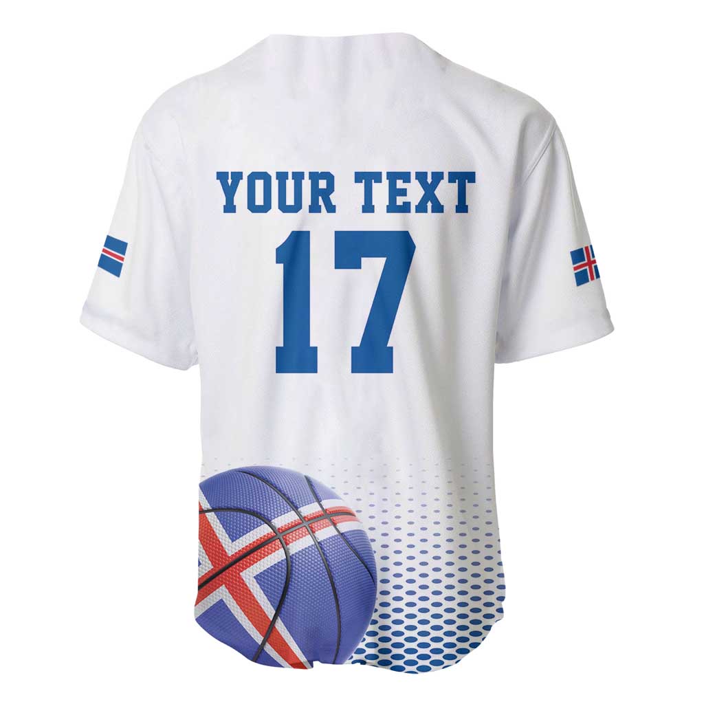 Iceland Basketball Custom Baseball Jersey White Style