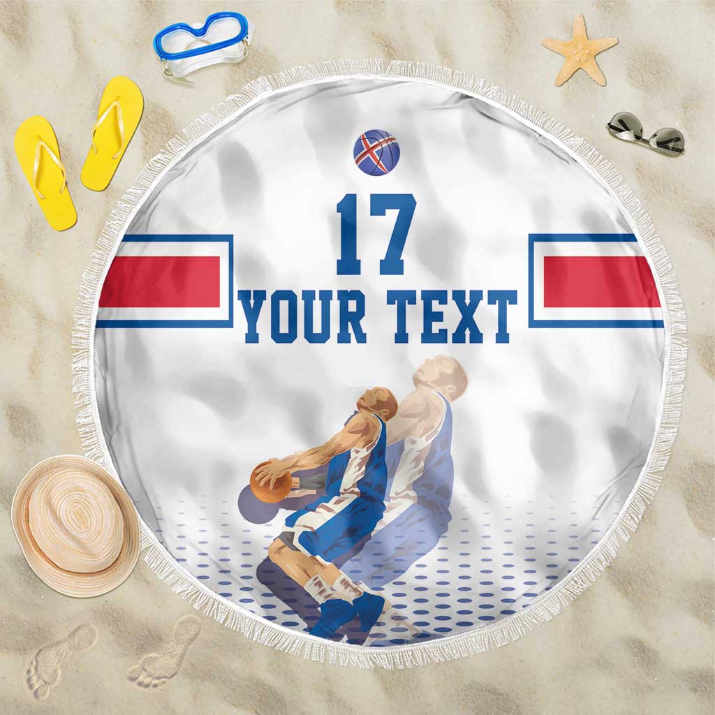 Iceland Basketball Custom Beach Blanket White Style