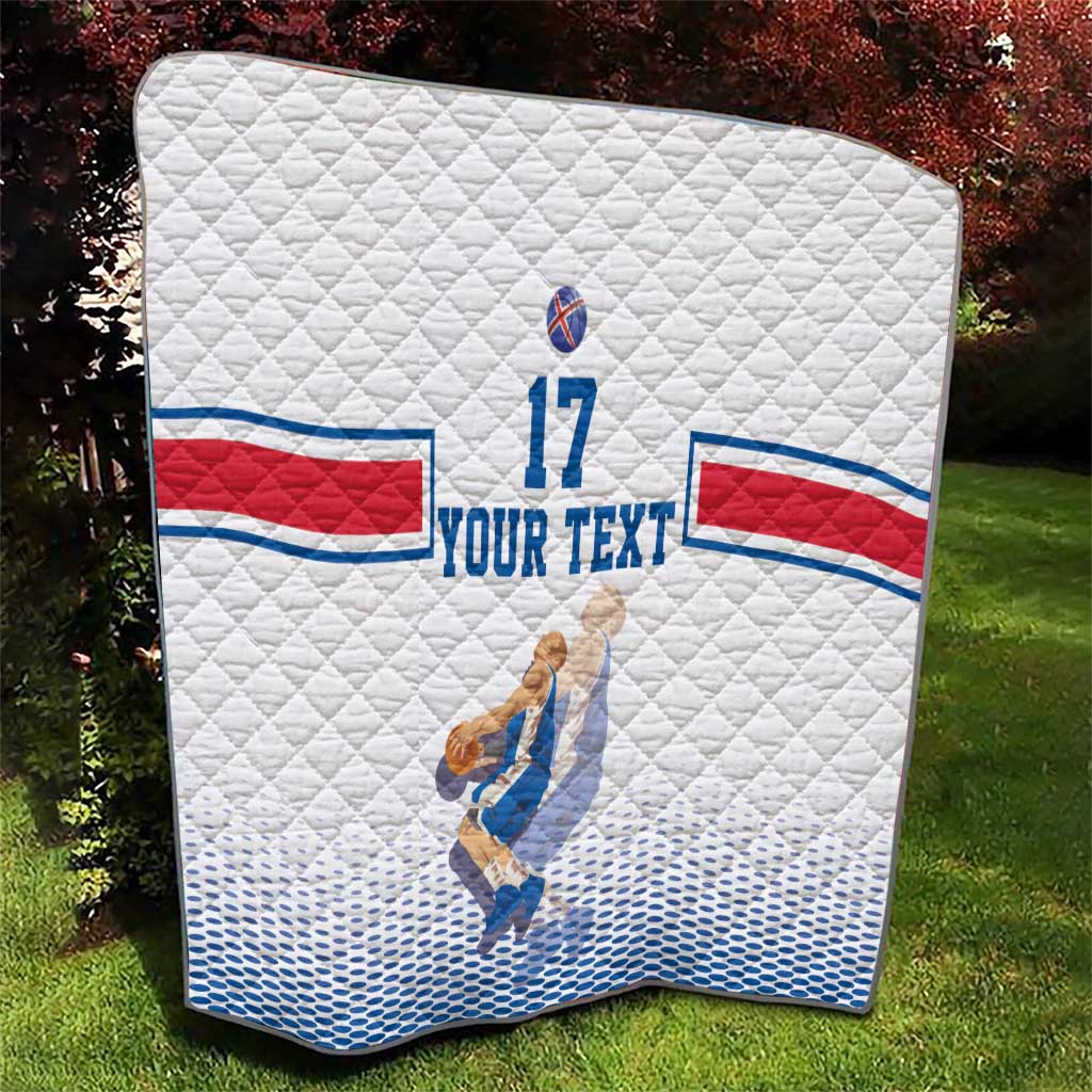 Iceland Basketball Custom Quilt White Style