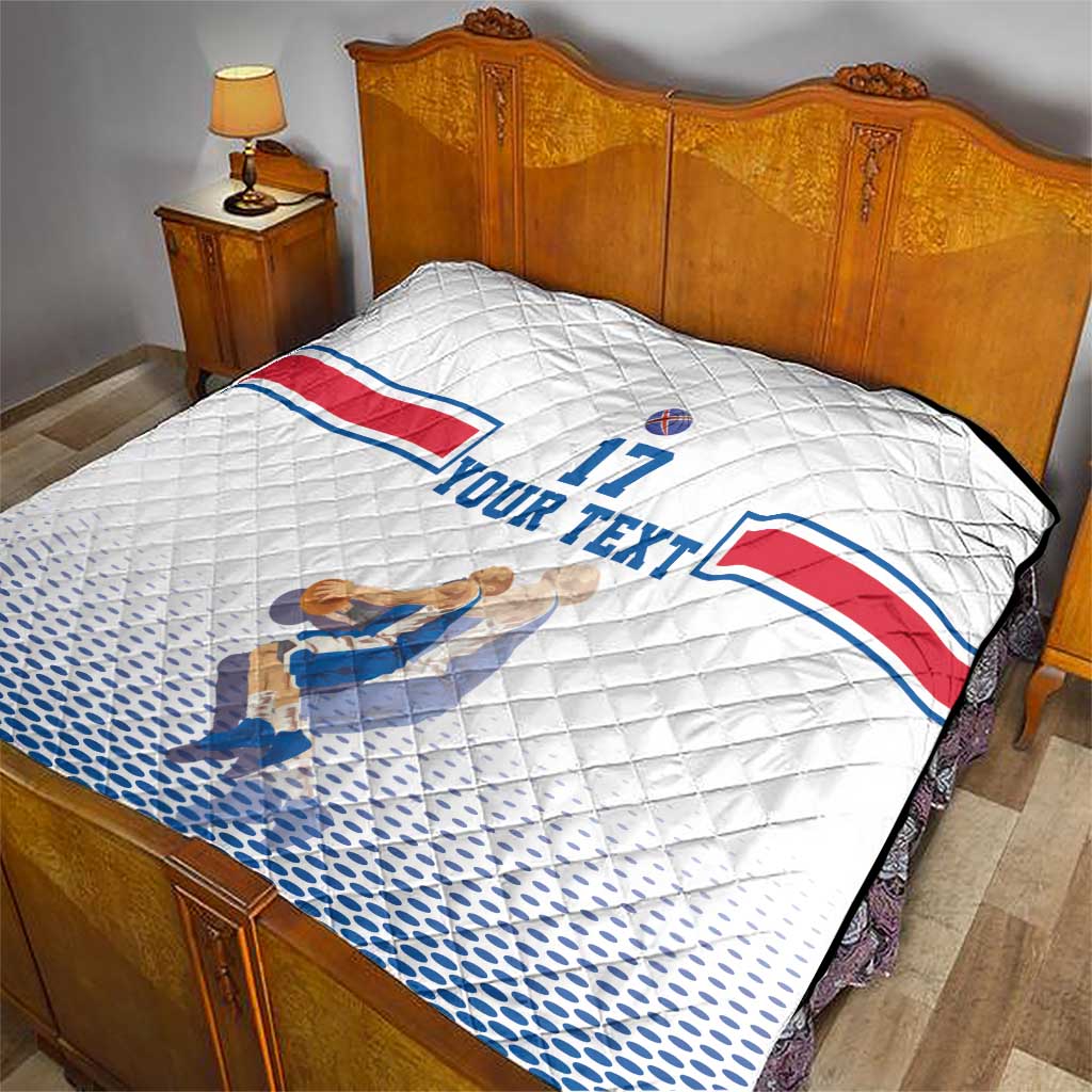 Iceland Basketball Custom Quilt White Style