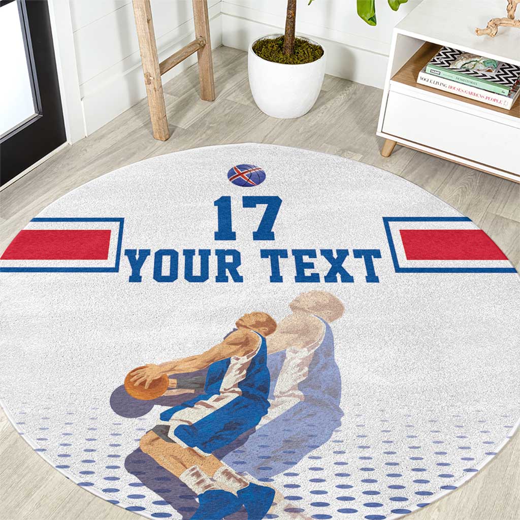 Iceland Basketball Custom Round Carpet White Style