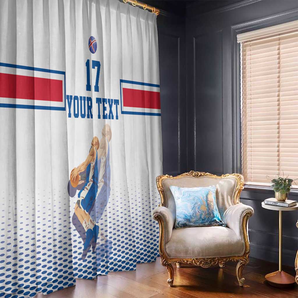Iceland Basketball Custom Window Curtain White Style