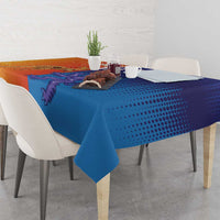 Custom Scotland and Australia Rugby Tablecloth Wallabies Thistle Together