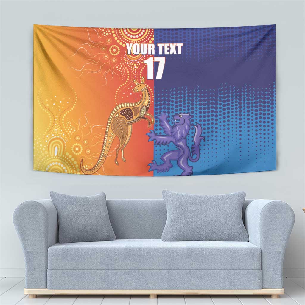 Custom Scotland and Australia Rugby Tapestry Wallabies Thistle Together