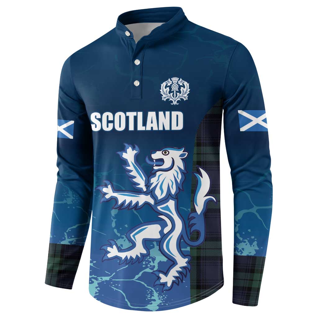 Custom Scotland Rugby Button Sweatshirt Go Scottish Thistle