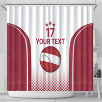 Latvia Basketball Custom Shower Curtain White Latvian Pattern