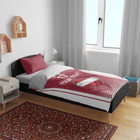 Latvia Basketball Custom Bedding Set Red Latvian Pattern