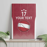 Latvia Basketball Custom Canvas Wall Art Red Latvian Pattern