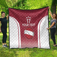 Latvia Basketball Custom Quilt Red Latvian Pattern