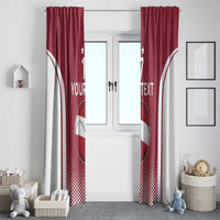 Latvia Basketball Custom Window Curtain Red Latvian Pattern