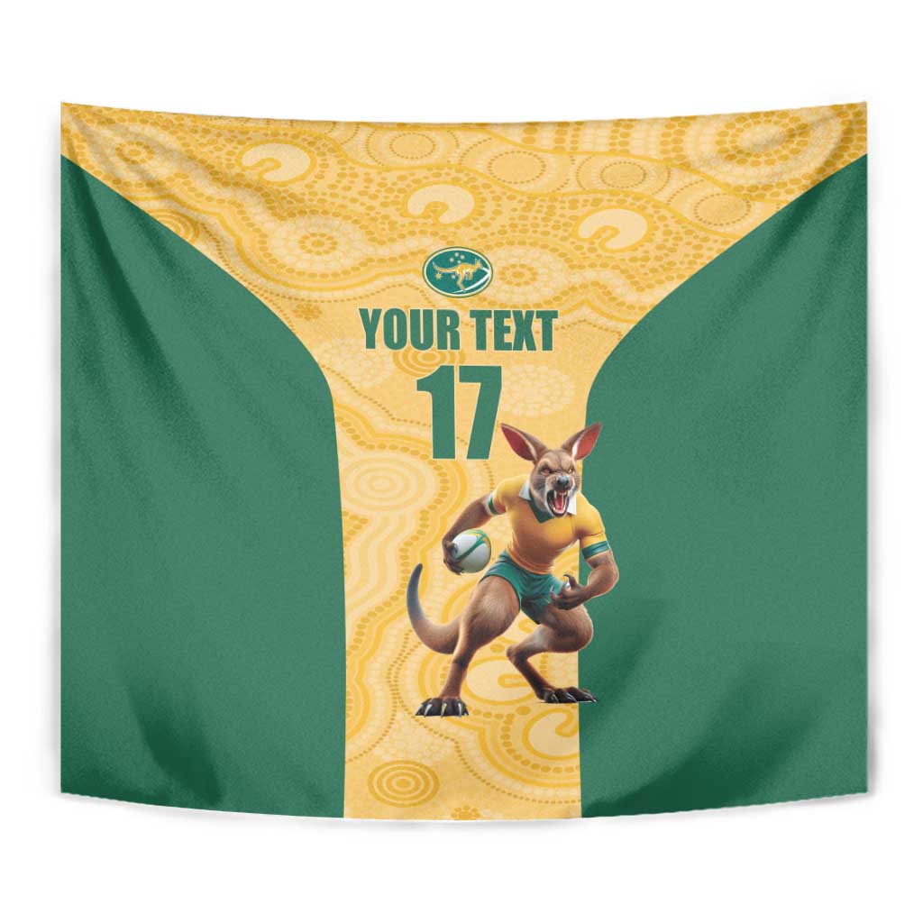 Custom Australia Rugby Tapestry Kangaroo Mascot