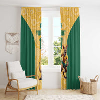 Custom Australia Rugby Window Curtain Kangaroo Mascot
