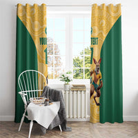 Custom Australia Rugby Window Curtain Kangaroo Mascot