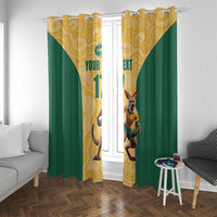 Custom Australia Rugby Window Curtain Kangaroo Mascot