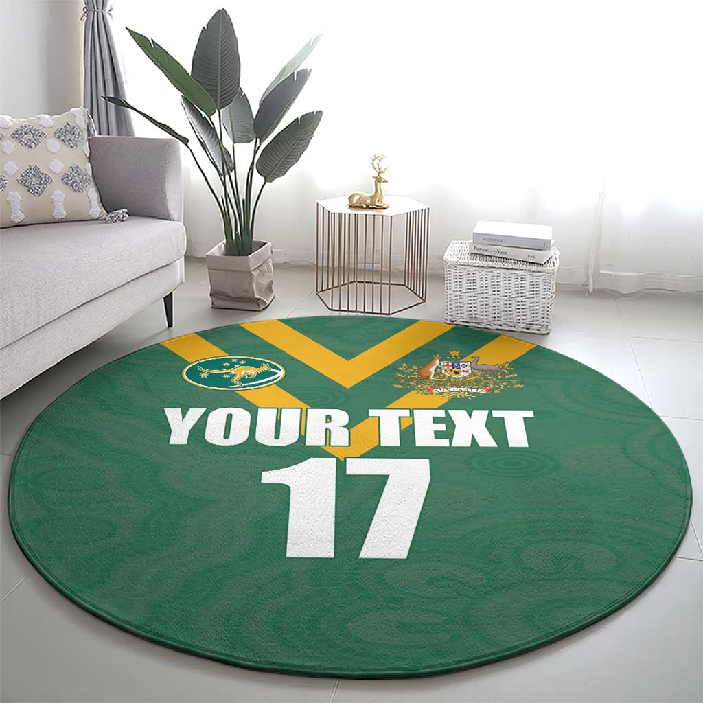 Custom Australia Rugby Round Carpet Sporty Style