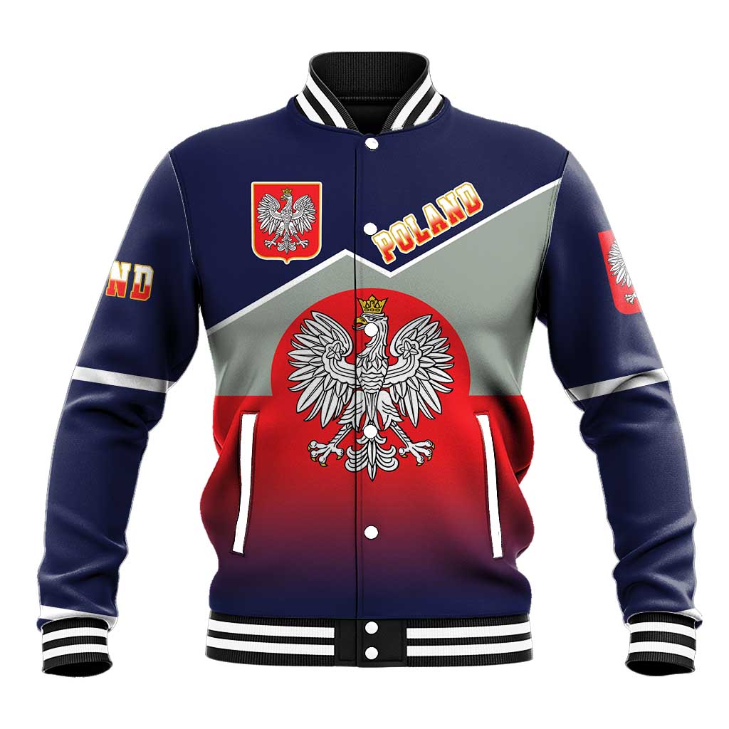 Poland Coat of Arms Baseball Jacket A white and Crowned Eagle